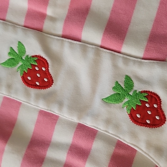 The Beaufort Bonnet Company Pink White Striped Strawberry Sleeveless Top Girls 6 - Picture 5 of 10